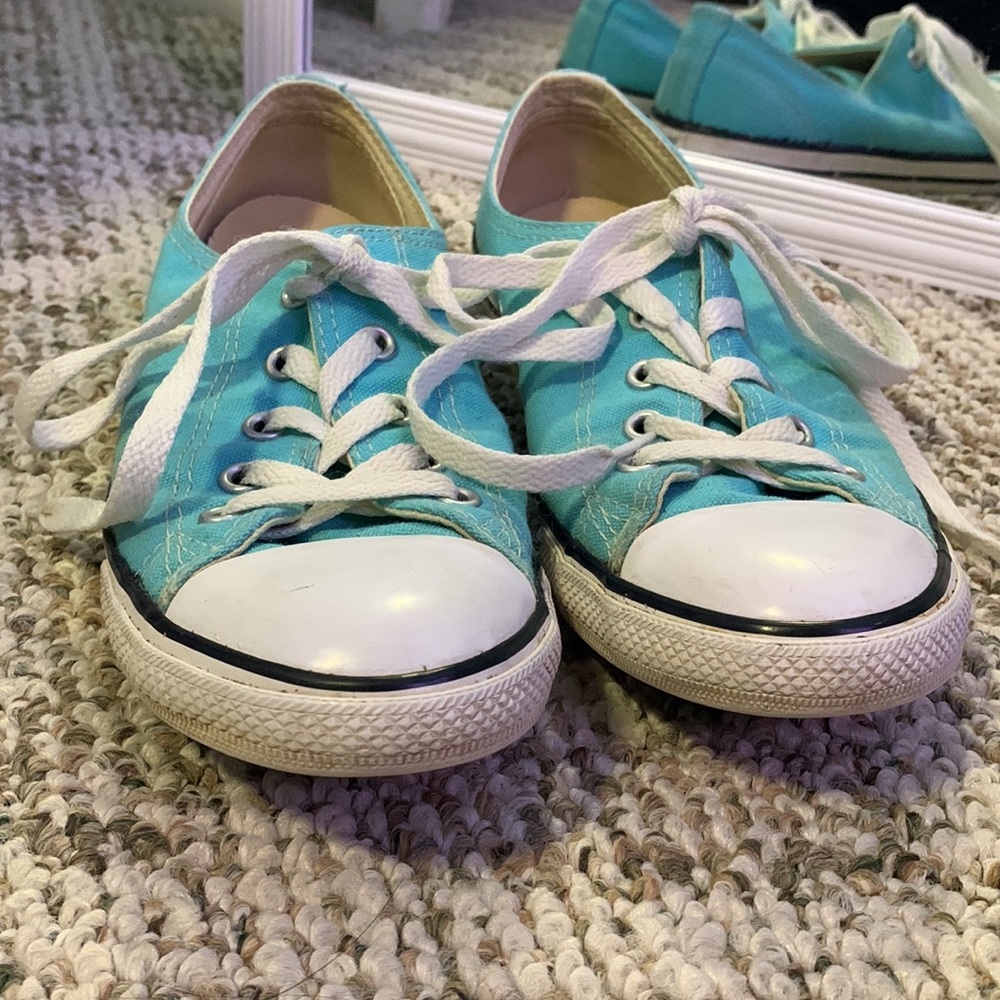 Converse shoes blue white